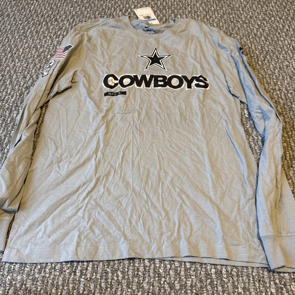 Nike‎ Dallas Cowboys Men's Medium 2024 Salute to Service Gray Long Sleeve Shirt